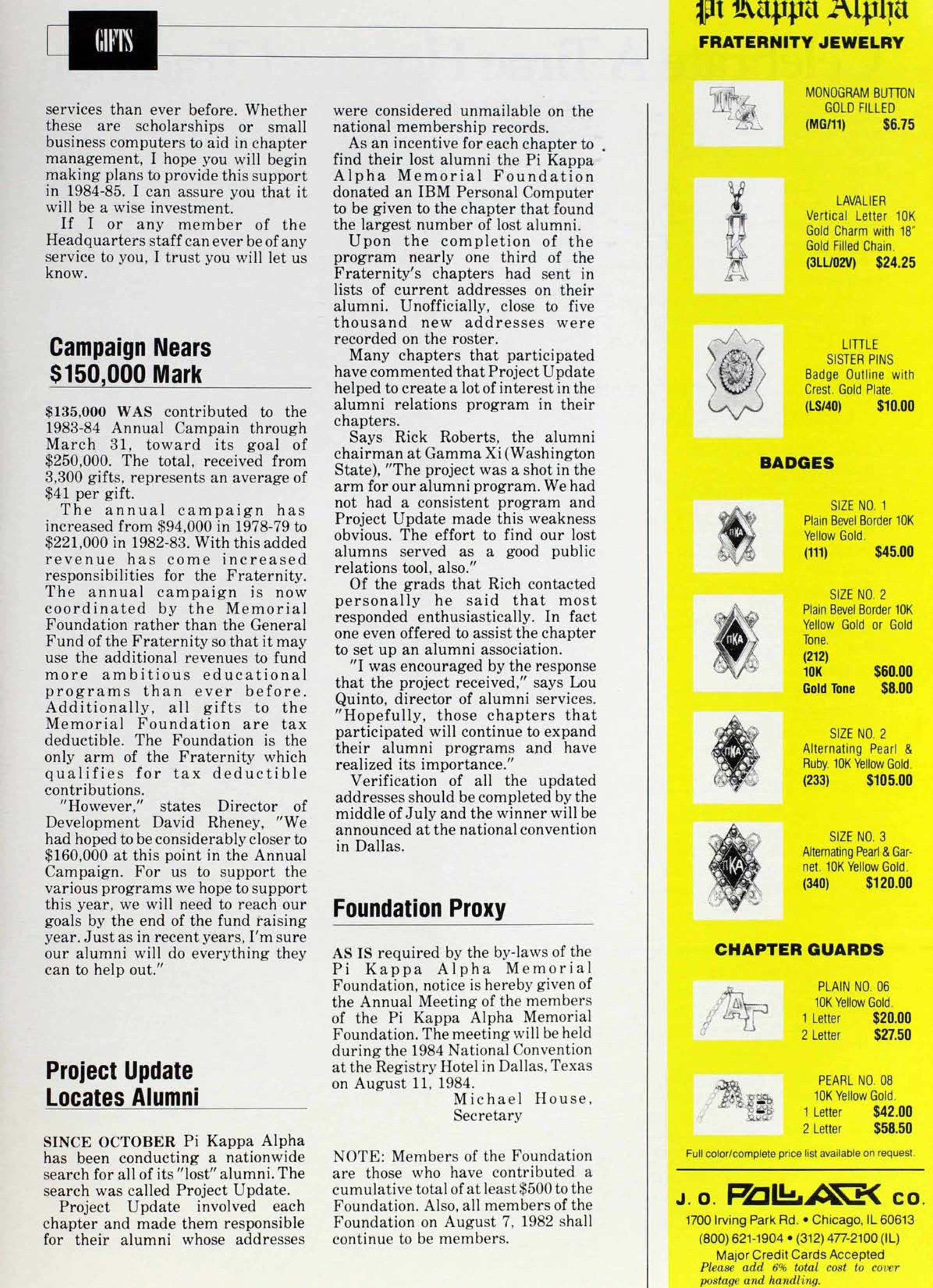 J.O. Pollack Co. Advertisement, June 1984